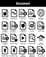 A set of 20 Document icons as home page, page setting, upload file vector