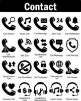 A set of 20 contact icons as call search, music call, call message vector