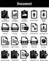 A set of 20 Document icons as page maintenance, graph document, image document vector