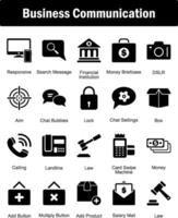 A set of 20 Business icons as responsive, search message, financial institution vector