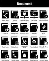 A set of 20 Document icons as share book, author, favorite folder vector