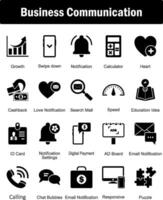 A set of 20 Business icons as growth, swipe down, notification vector