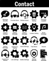 A set of 20 contact icons as message security, favorite music, refresh music vector