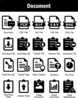 A set of 20 Document icons as document, pdf file, gif file vector