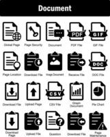 A set of 20 Document icons as global page, page security, document vector