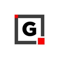G company name with Square icon. G red square monogram. photo