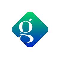 G brand name initial letters icon with square shape. vector