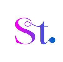 St typography icon with calligraphy letters. vector