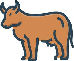 color icon for cow vector