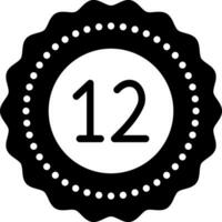 solid icon for twelve vector