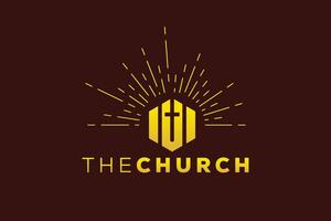 de moda y profesional letra v Iglesia firmar cristiano y pacífico vector logo diseño