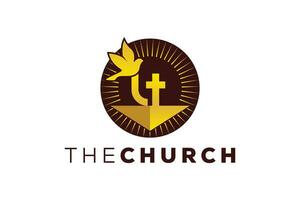 Trendy and Professional letter U church sign Christian and peaceful vector logo design