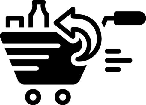 sólido icono para regreso vector