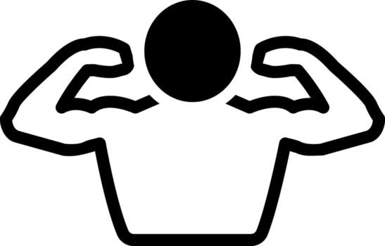 solid icon for muscle vector