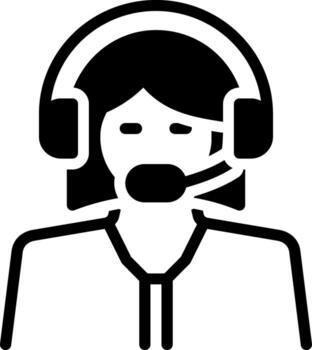 sólido icono para asistente vector