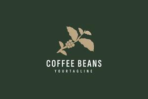 café frijoles logo vector icono ilustración
