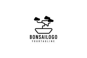 bonsai logo vector icono ilustración