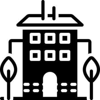 solid icon for building vector