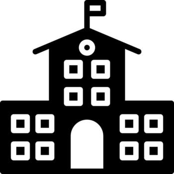 solid icon for college vector