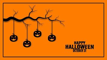 Happy Halloween Pumpkin Branches Motion Graphic video