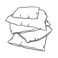 Pillows outline icon. Vector doodle sketch isolated on white background