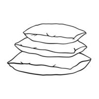 Pillows outline icon. Vector doodle sketch isolated on white background