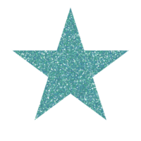 azul cian estrella Brillantina en transparente fondo diseño para decoración, fondo, fondo de pantalla, ilustración png