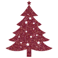 buio rosso Natale albero luccichio su trasparente sfondo. Natale icona. png