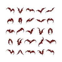 Set bats, spiders and cobwebs, isolated on white background. Vector illustration