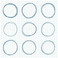 Circle line sketch icon in hand drawn style. Circular scribble doodle vector illustration on isolated background. Pencil or pen bubble sign business concept.