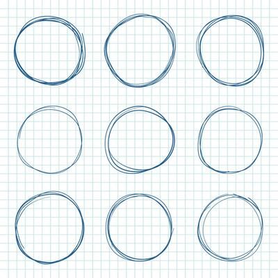Circle line sketch icon in hand drawn style. Circular scribble doodle vector illustration on isolated background. Pencil or pen bubble sign business concept.