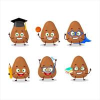 School student of mamey cartoon character with various expressions vector