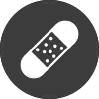 medicinal plaster icon in black circle. png