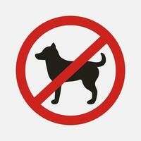 Dog walking is prohibited sign. Dogs are not allowed. Vector prohibition sign