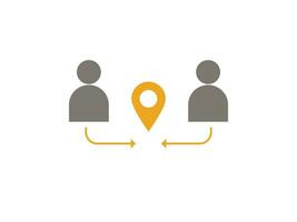 meeting point for making group or public appointment, assembling people together vector