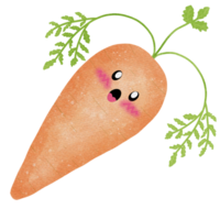 Cute carrot with leafs png