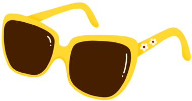 modieus mode zonnebril geel model- png