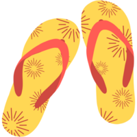 Rubber sandal yellow and orange firework print png