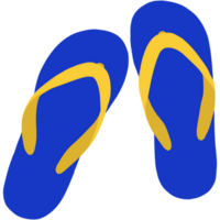 Rubber sandal bright blue and yellow png