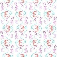 Seamless pattern of numbers. vector