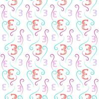 Seamless pattern of numbers. vector