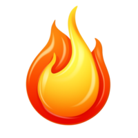 3d fuoco fiamma arancia colore icona con caldo scintille. realistico bruciare gas per emoticon, energia, energia simbolo. png
