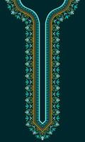 Colorful neck design for embroidery Indian kurta in Greek art style vector