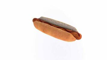 3d le rendu de Hot-dog nourriture video