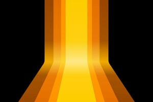 3d brown and orange stripe path perspective vector abstract background. Flow down robbon display backdrop luxury style.