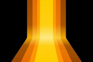 3d brown and orange stripe path perspective vector abstract background. Flow down robbon display backdrop luxury style.