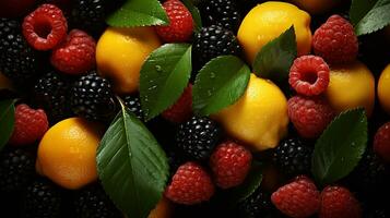 Background of various kinds of fresh fruit photo