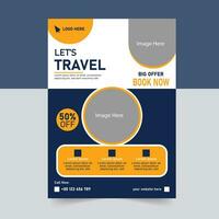 Travel Flyer Design Template vector