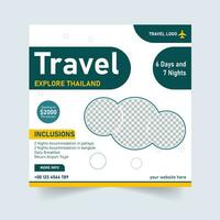 Travel Social Media Banner design Free vector