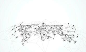 Global network connection. World map point and line composition concept of global business. Vector Illustration